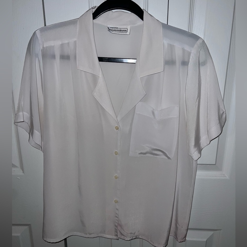 Petite Impressions blouse women’s color white size 10
